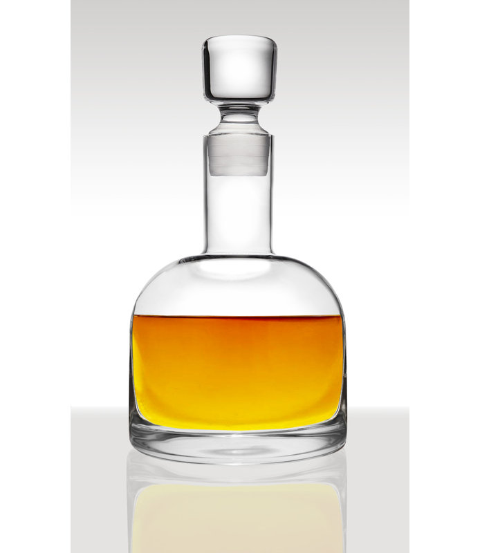 Clear Crystal Glass Whiskey Decanter with Stopper, 38 oz