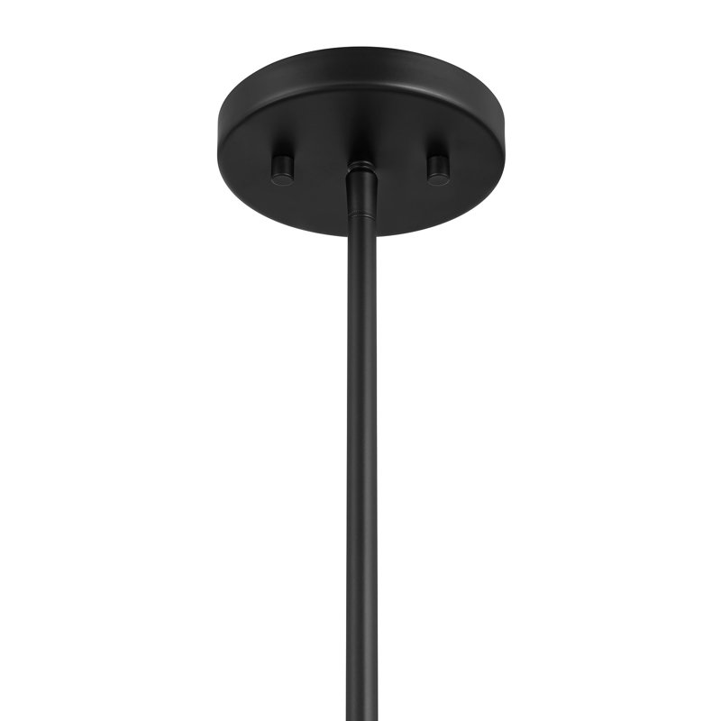 2-Light Chandelier in Natural Brass, Matte Black
