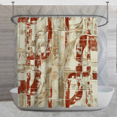 Rideau de douche géométrique à motif abstrait