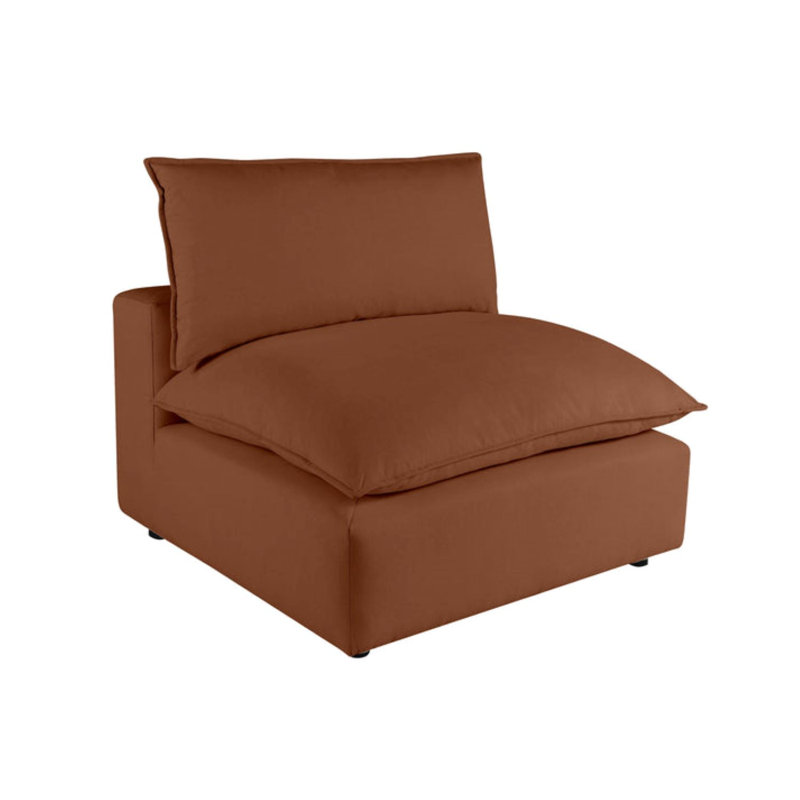 Chaise sans accoudoirs Ellaria, Velours cognac