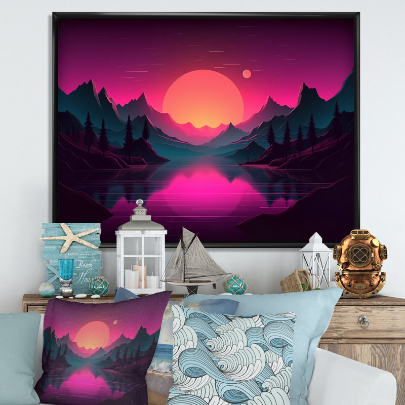 «Pink Nebular Wonderland III», reproduction, H 24 po x l 32 po x P 1 po, Cadre flottant noir