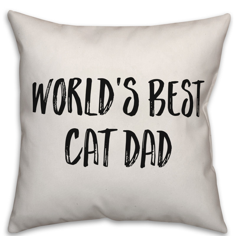 Coussin World's Best Cat Dad, 20 po x 20 po