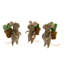 Ensemble 3 pièces de souris avec succulent suspendue figurine