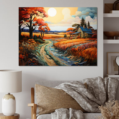 Farmhouse Farmstead Mosaic Pointillism I - impression