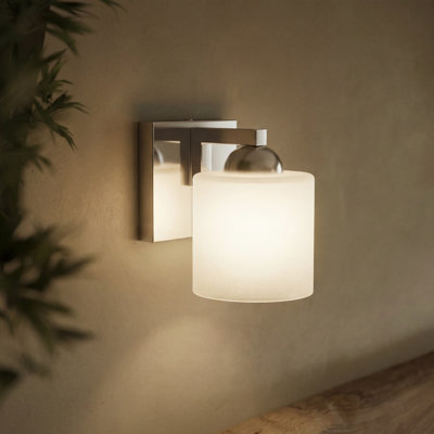 Luminaire de meuble-lavabo de salle de bain avec abat-jour en verre opale