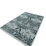 Blue Contemporary Wool Silk Blend Rug - 6' x 9'
