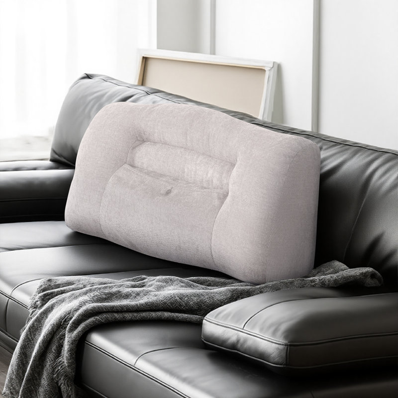 Chenille Back Pillow Back Cushion Wedge Pillow With Storage - Inject Ultimate Comfort Into Your Sofa Corner, Beige