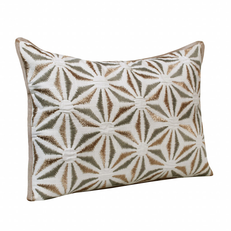 Coussin à fermeture à glissière géométrique 100% coton 14 po x 20 po 14 po x 20 po