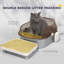 Stainless Steel Litter Box Cat Litter Tray with Lid Pedal Scoop