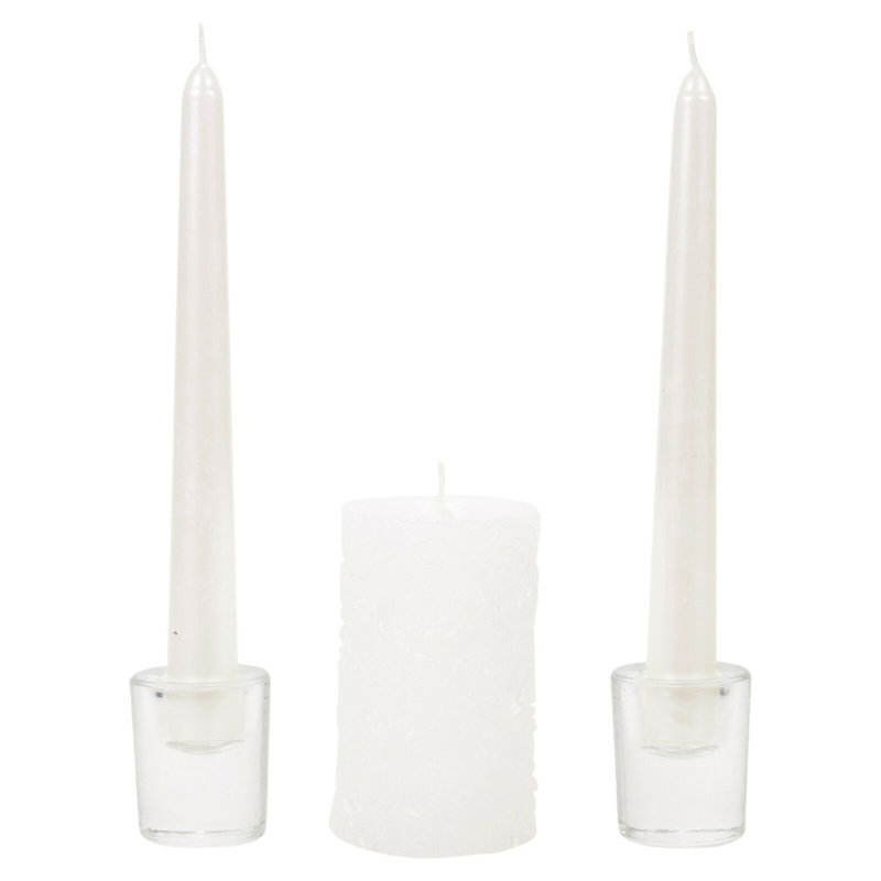 20 Piece Glass Tabletop Dish Set with Candle Included