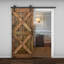Porte de grange coulissante à panneaux en bois X Series avec trousse de quincaillerie d'installation (DIY) 1 6-80405739-80405736