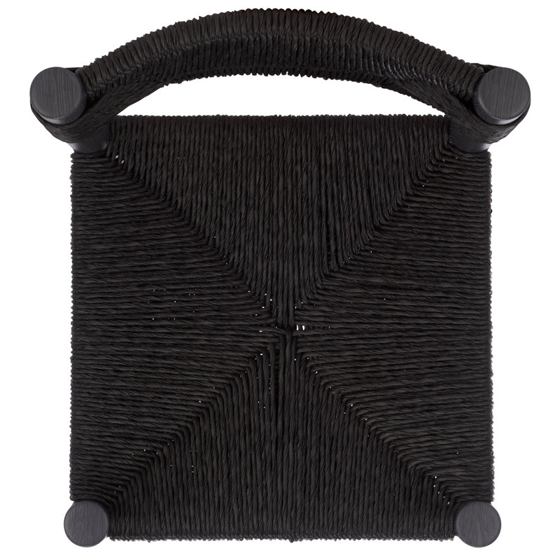 Romona Rattan Weaving Outdoor Dining Chair, Black
