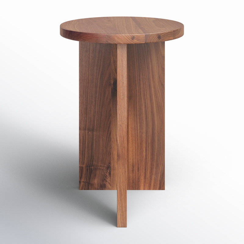 Shayne Solid Wood Abstract End Table, Brown
