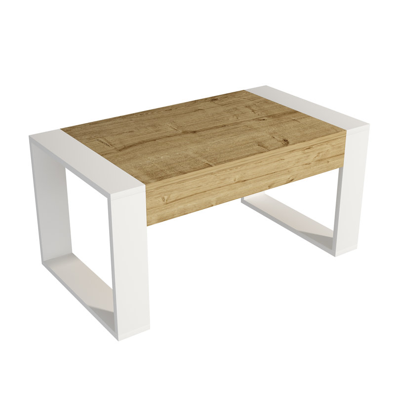 Verda Four Leg Coffee Table, Walnut, White