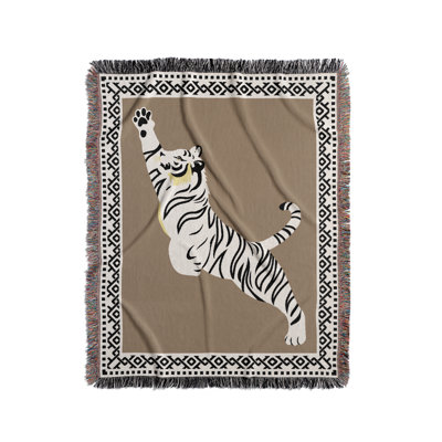Kat Tiger Cotton Blend Blanket Throw