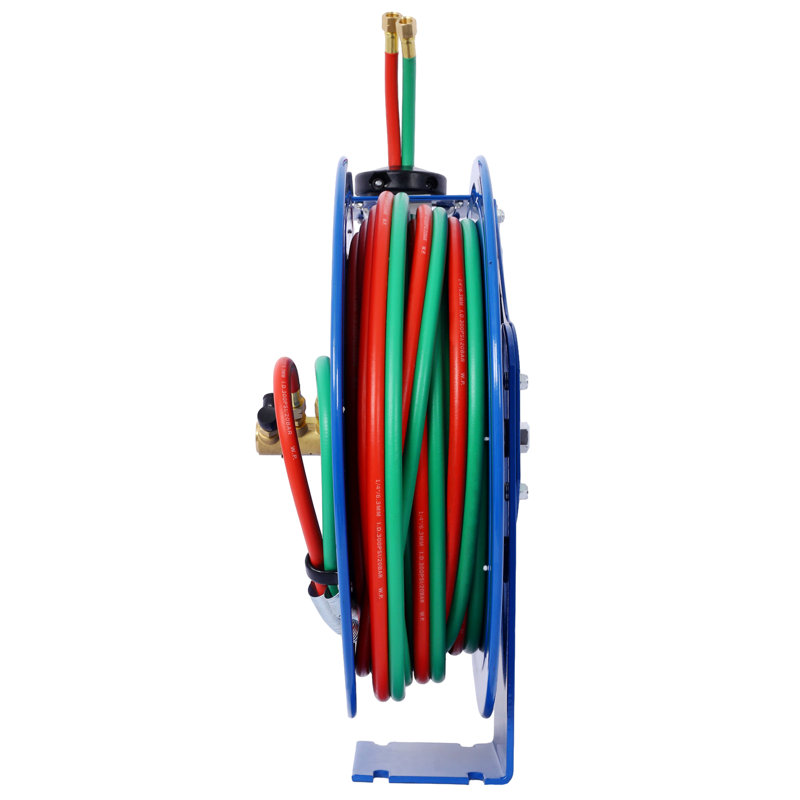Tuyau de soudage enroulable rétractable 1/4 po x 50 pieds pour tuyaux d'oxygène en acétylène double standard STD Duty Max 200PSI