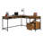 L-Shaped Desk, Brown Finish