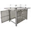 Table de foyer d'extérieur au gaz propane de 43 po K&K, foyer d'extérieur rectangulaire en osier à tissage ouvert de 60000 BTU avec pare-vent en verre pour terrasse de jardin - Gris