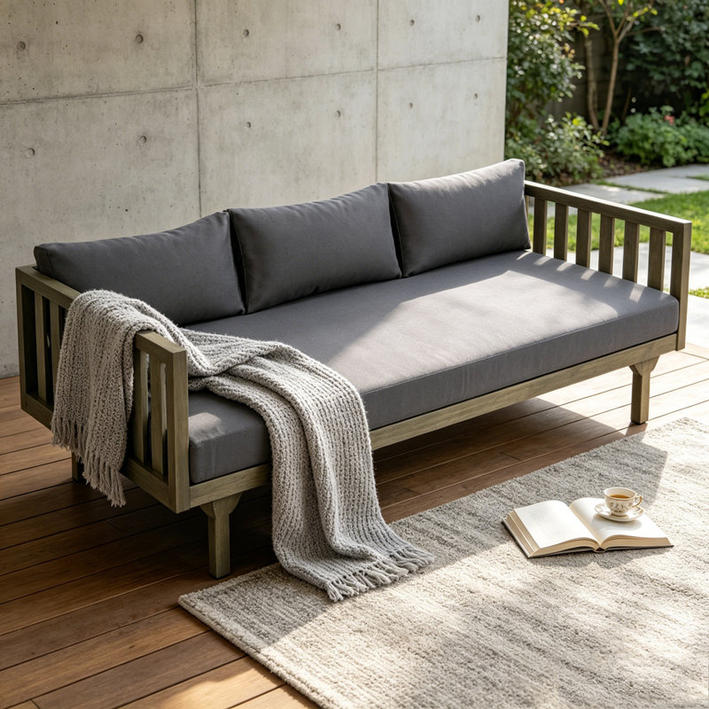 3 SEATER Patio Sofa, GREY, GREY