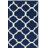 Rodgers Hand Woven Flat Weave Banana Silk/Wool/Cotton Geometric Rug in Navy/Ivory-1303699071