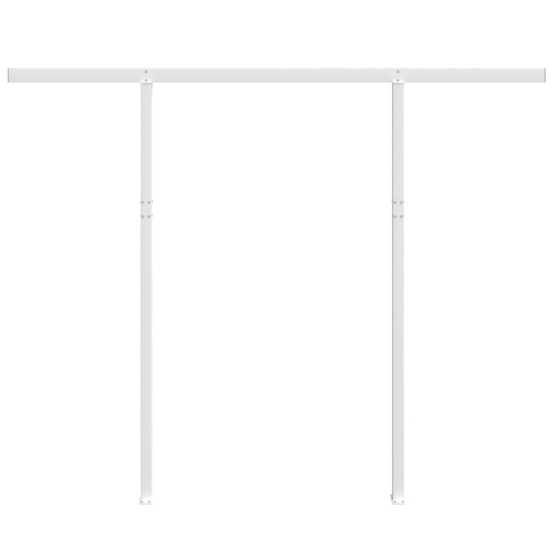 Awning Post Set White Iron Large Height Adjustable Outdoor Awning Support Poles