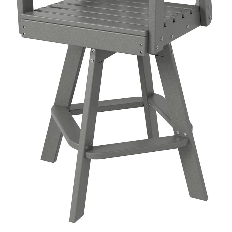 Chaises de salle à manger pivotantes en HDPE pour l'extérieur à haut dossier (ensemble de 2) + table d'appoint haute double couche