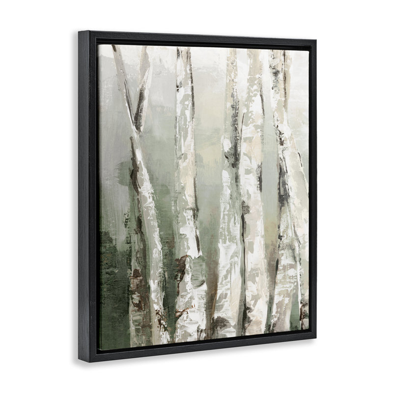 Cadre flottant Birch Forest, design par Luna Mavis, Cadre flottant noir de jais, H 21 po x l 17 po