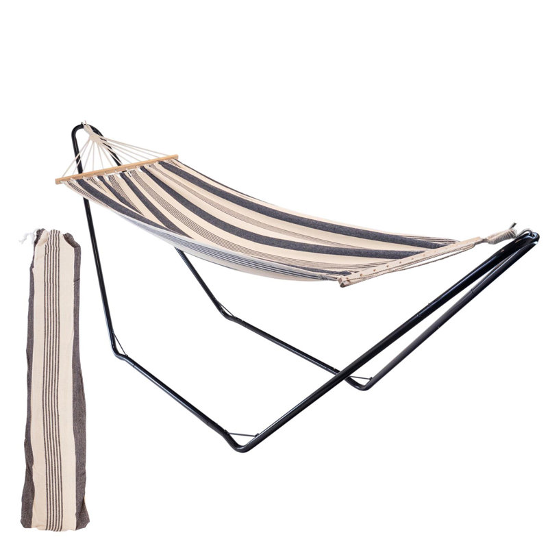 Harbor Housewares-Garden Spreader Bar Hammock, Navy Blue/Grey