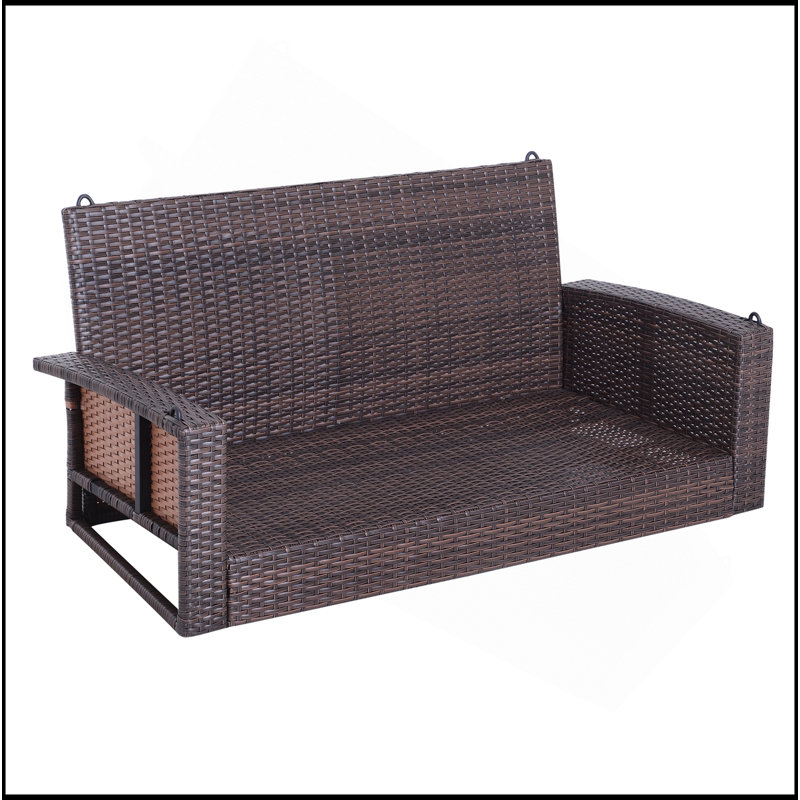 Banc pivotant confortable pour deux personnes, Brun