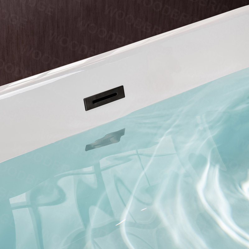 54'' x 30'' Freestanding Soaking Acrylic Bathtub, Matte Black