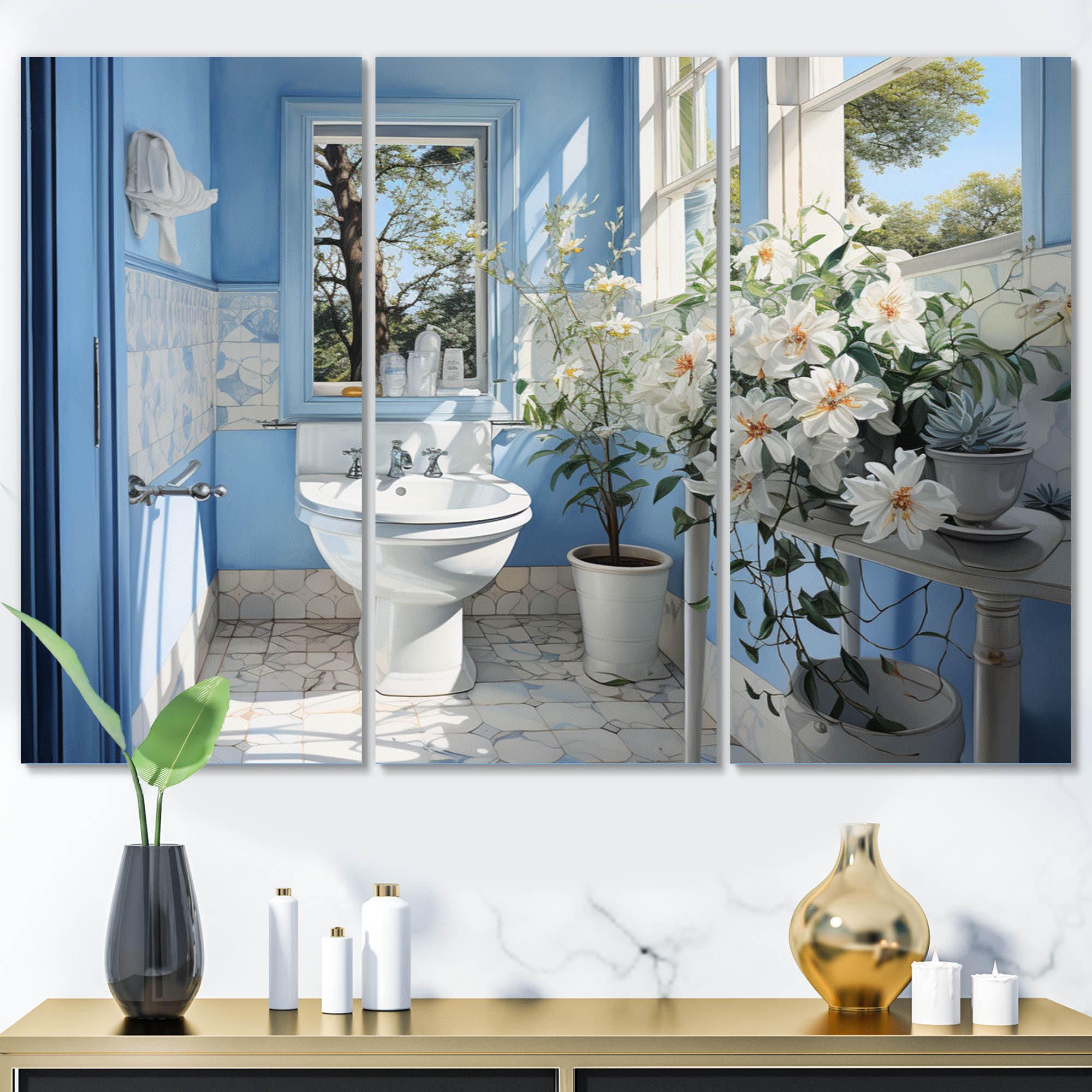 Design Art Bathroom Toilet Reflections of II - Bath & Laundry Metal ...