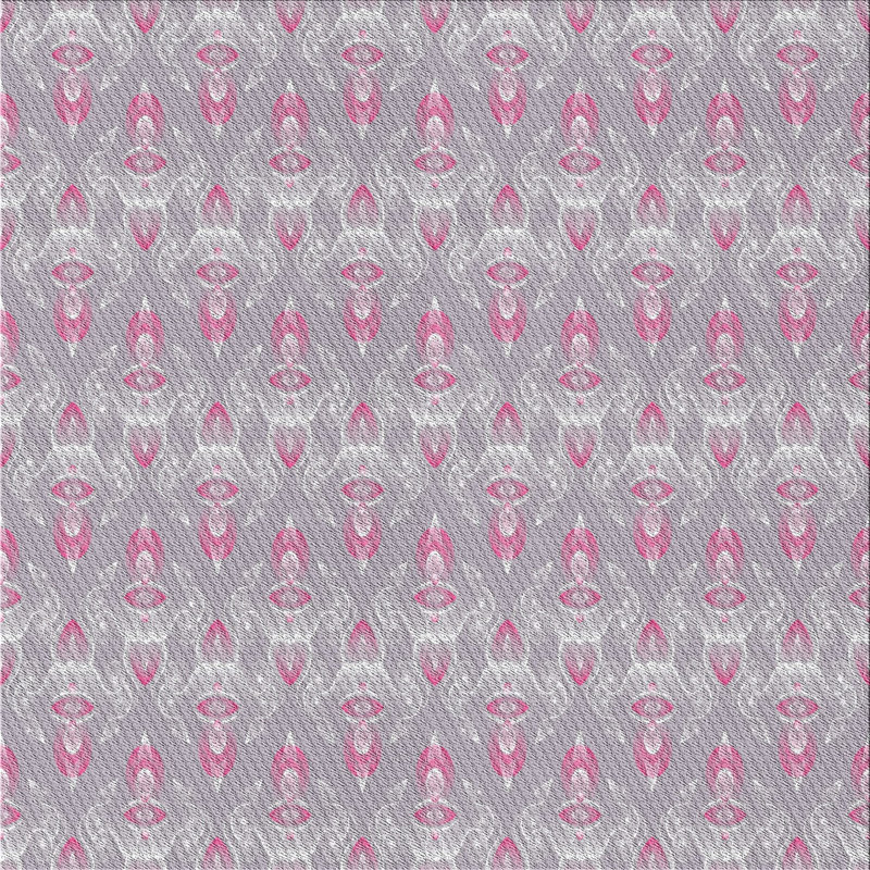 Tapis rose/zone grise à motifs, Carré 5 pi