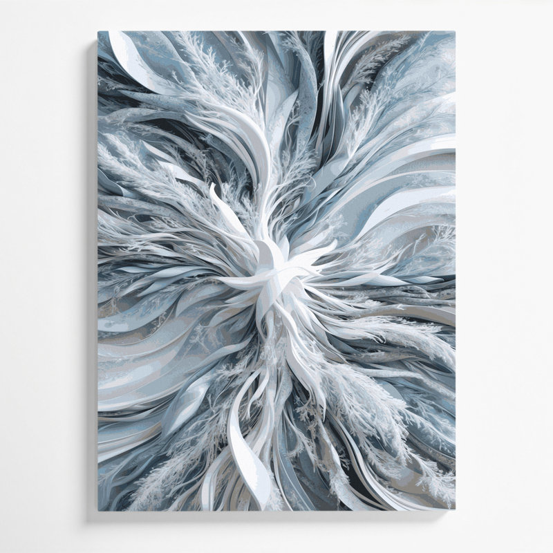 Art numérique sur toile, abstraction numérique 35, H 14 po x l 11 po
