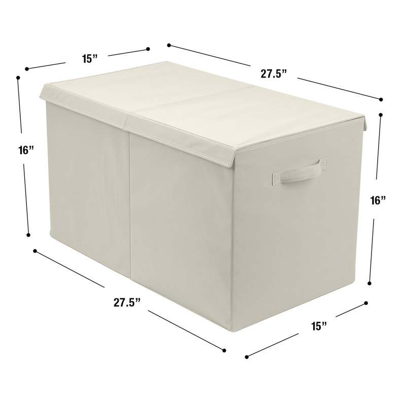 Sorbus Collapsible Fabric Toy Storage Box with Lide, Biege
