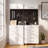Printer Stand Set with Pegboard – 2 Units, Lockable Drawers & Cabinet, Wheels