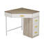 Bureau de coin triangulaire avec tiroirs pour le bureau à domicile et la coiffeuse de maquillage