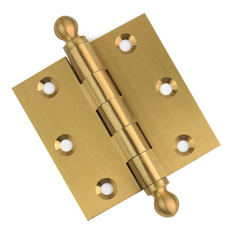Charnière de porte simple 3 po H x 3 po, Laiton satiné