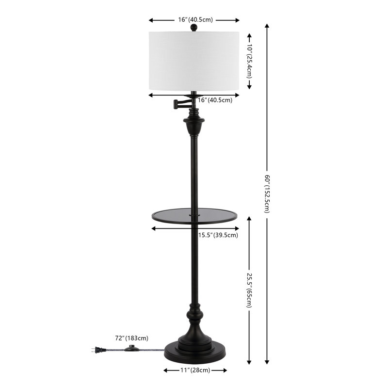 Waldenburg 60'' Tray Table Floor Lamp, Black