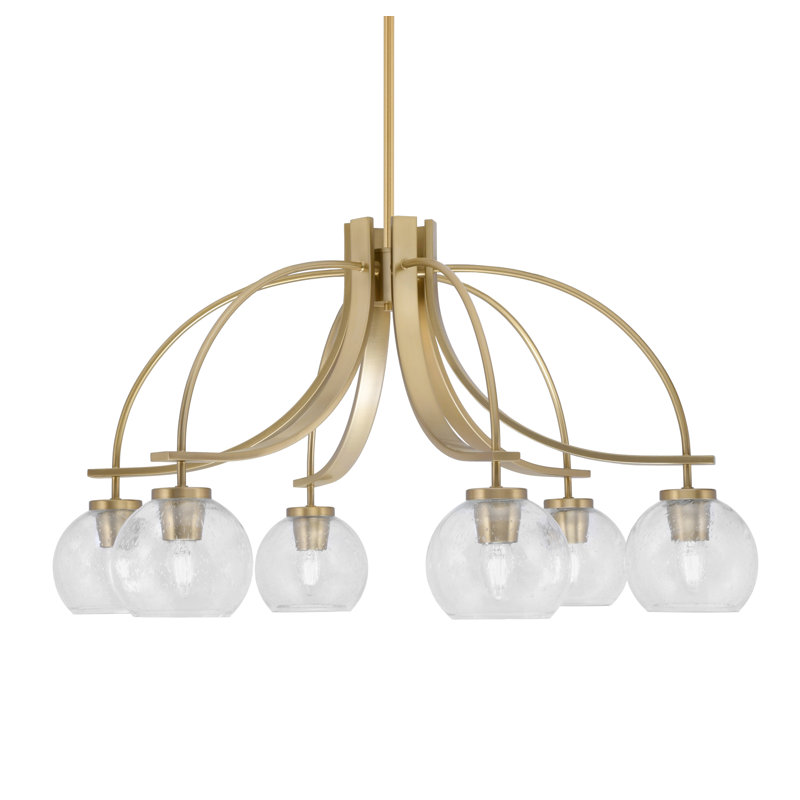Lustre Cavella, H 16,75 po x l 29,75 po x P 29,75 po, 6, Laiton New Age