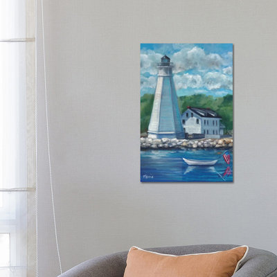 New London Lighthouse 1 Piece Wrapped Canvas Wall Art