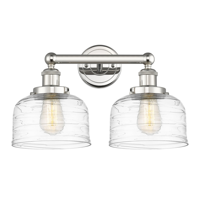 Arlester 2 - Light Dimmable Vanity Light, Clear Deco Swirl, Polished Nickel