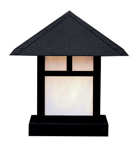 Plafonnier fixe à 1 lumière McLoud, H 12,75 po x l 12 po, Brun mission, Givré