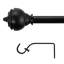 Matte Black Adjustable Curtain Pole Set-1832824051