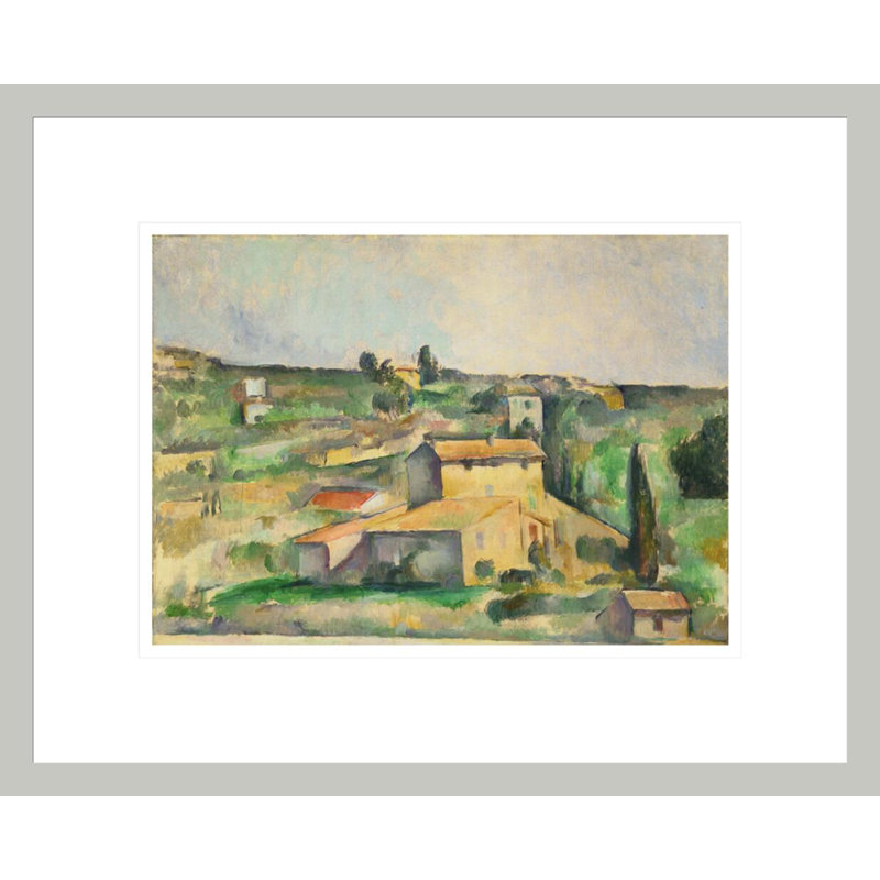 «Fields at Bellevue» par Paul Cézanne, impression giclée encadrée, H 13,58 po x l 16,75 po