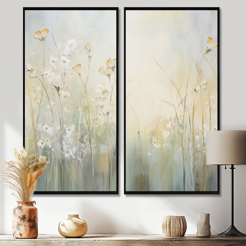 Maiwenn - Art mural moderne sur toile 2 pièces, H 20 po x l 24 po, Impression encadrée flottante, Noir