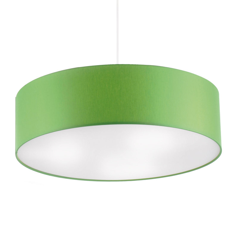3 - Light Drum Pendant, Green, 120cm H x 60cm diameter