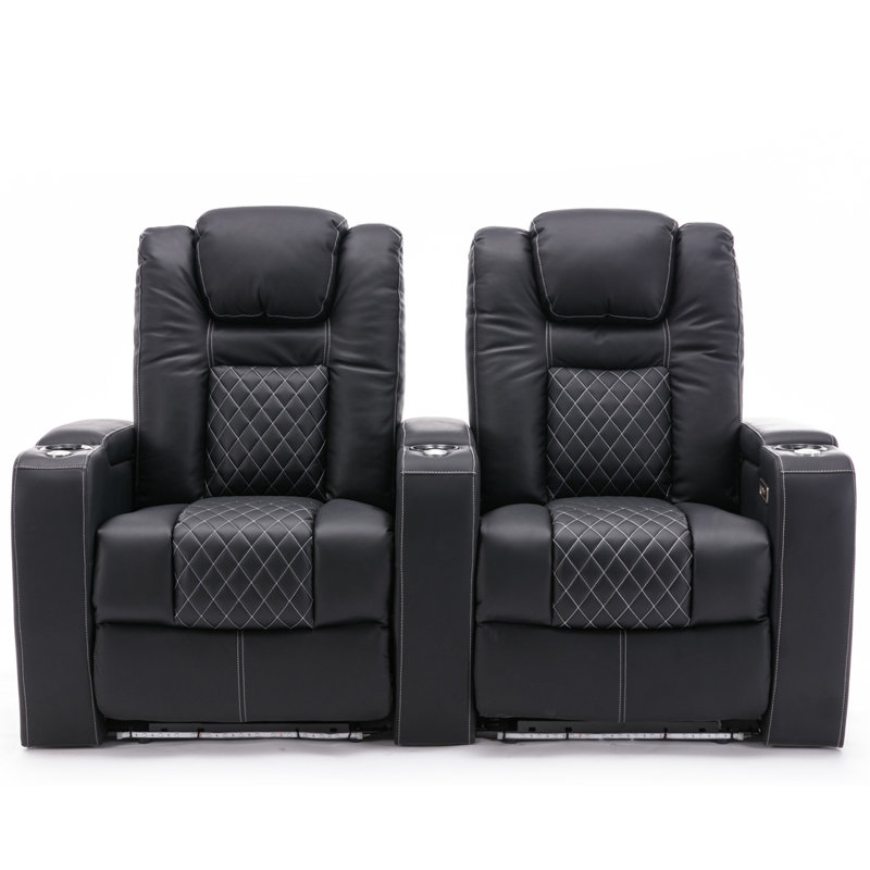 Broadway Cinema Chair Loveseat, Black/White