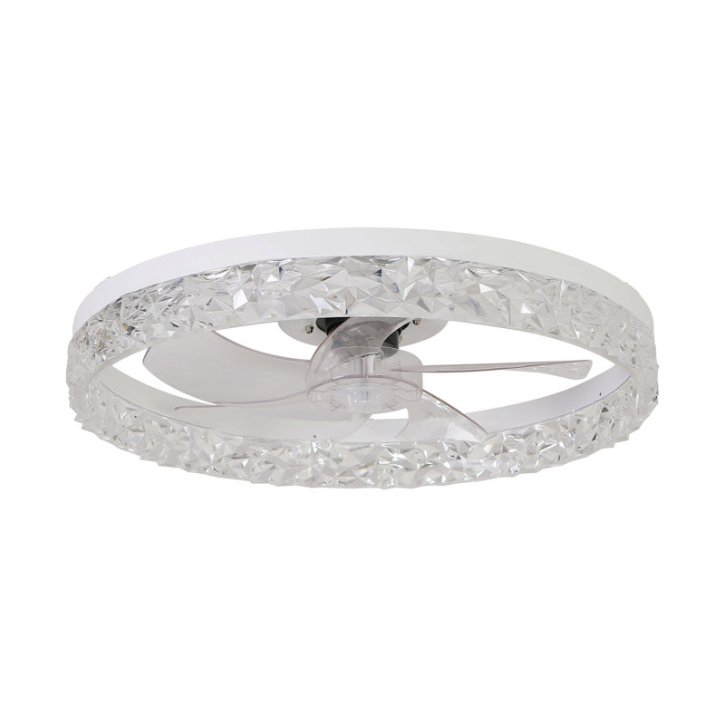Ventilateur de plafond à profil bas de 20 po avec lumière et télécommande, ventilateur de plafond à DEL à intensité variable, 6 vitesses, pales réversibles