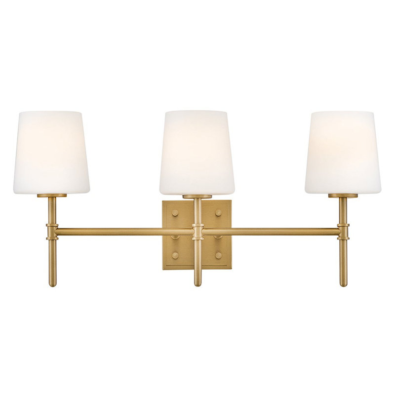 Saunders 3 - Light Bath Sconce, Lacquered Brass