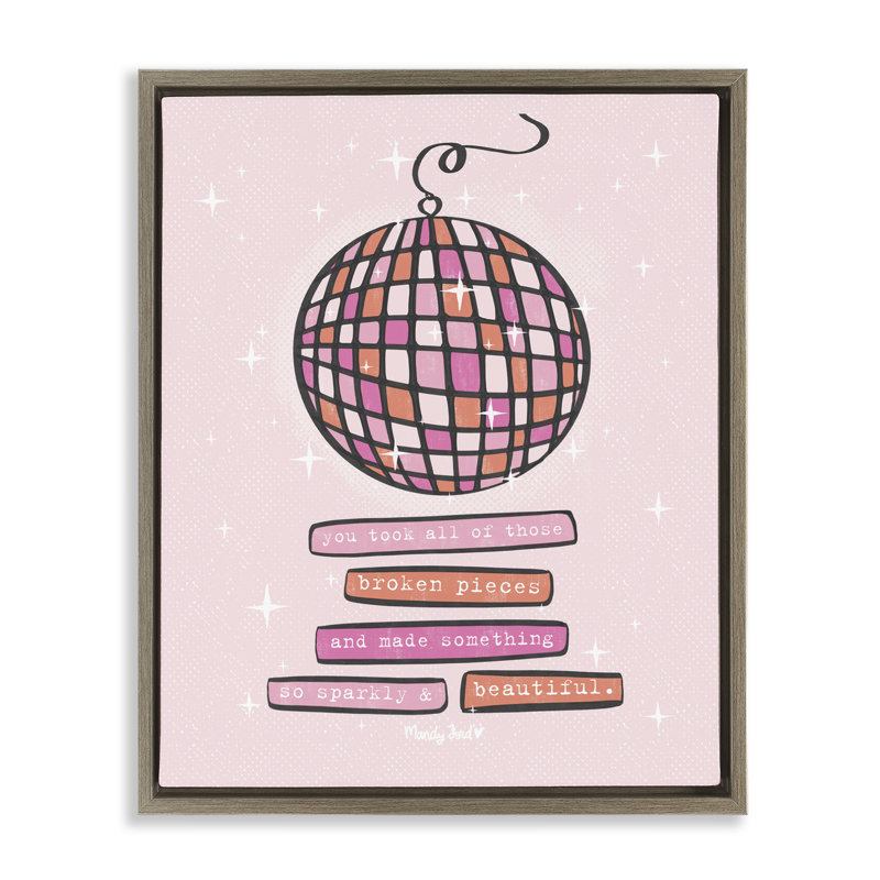 Cadre flottant inspirant Sparkly & Beautiful, design par Mandy Ford Art + Illustration, Cadre flottant orme Montalcino